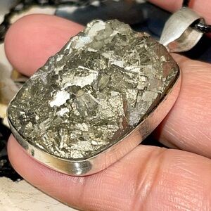 “Fools Gold” Drusy Pyrite Pendant 20